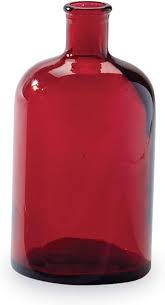 Medium Red Glass Bottle Vase