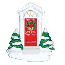 Red Door Wreath Personalizable Ornament