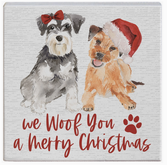 We Woof You a Merry Christmas Gift Block