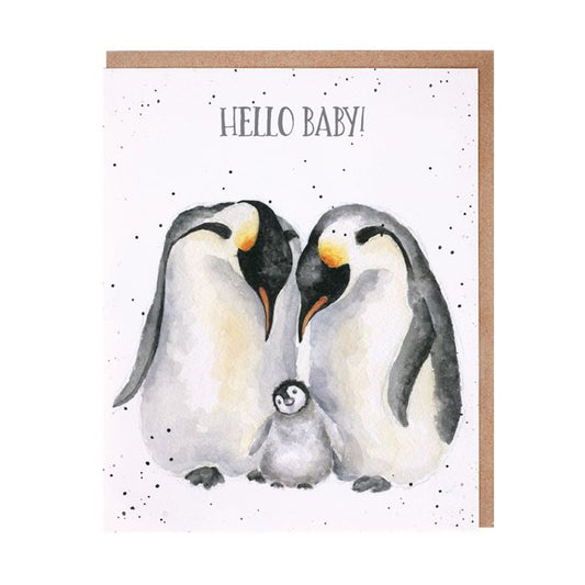 Hello Baby Penguin New Baby Card