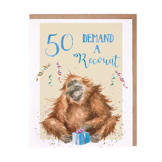 Demand A Recount 50th Orangutan Birthday Card