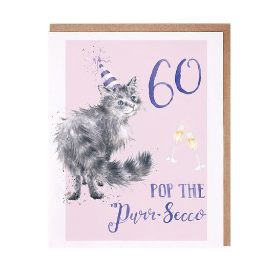 Pop The Purrsecco 60th Cat Birthday Cat