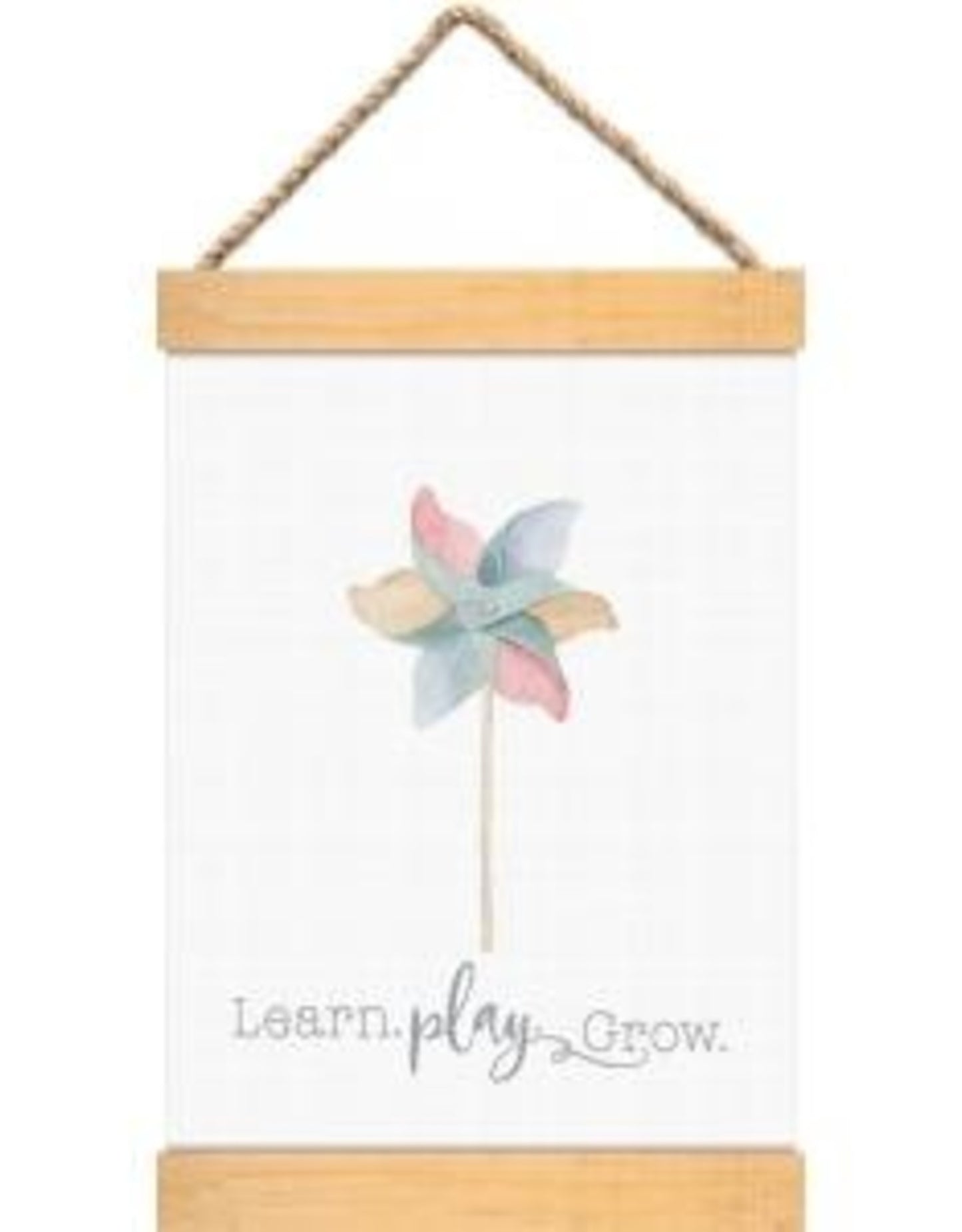Learn Play Grow Hanging Canvas Sign