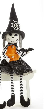 Orange Boneskully Dangle Leg Witch
