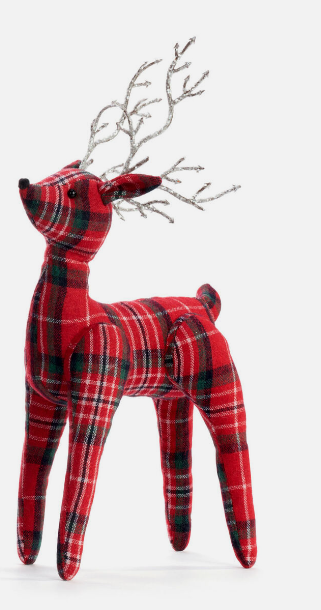 Small Red Plaid Lodge Deer