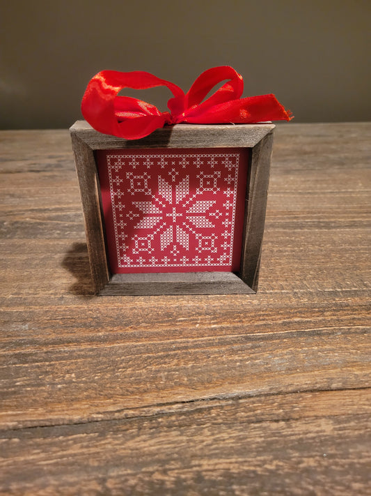 Snowflake Wood Framed Ornament