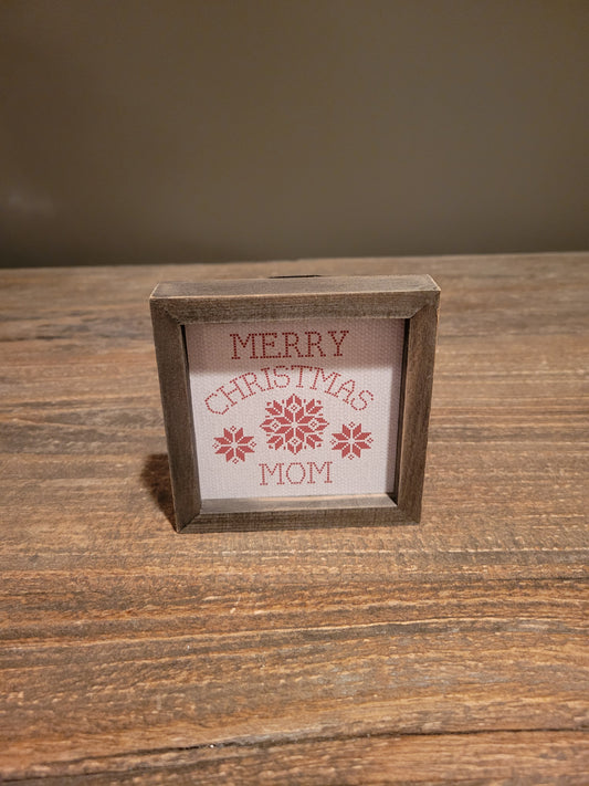 Merry Christmas Mom Mini Plaque