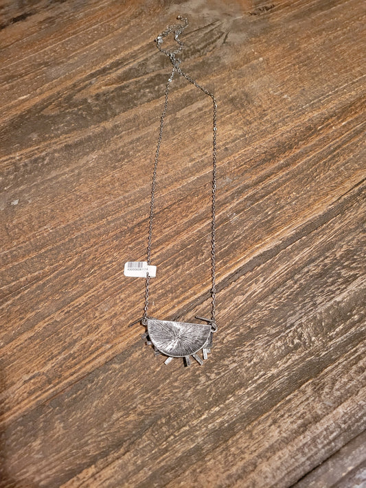 Worn Silver Hammered Neclace