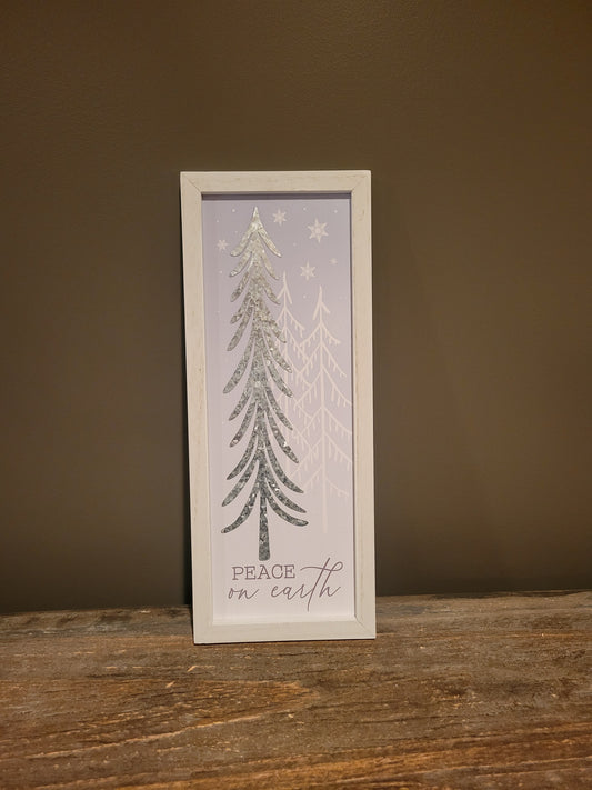 Peace On Earth White Tree Frame