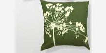 Green & White Floral Accent Pillow