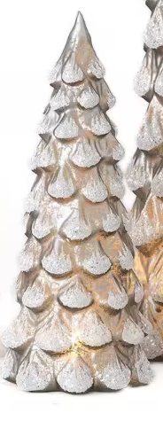 Small Gray Glass LED Tabletop Tree