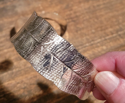 Silver Leaf Cuff Bracelet