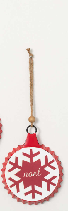 Noel Snowflake Bottle Cap Ornament