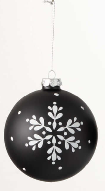 Black & White Snowflake Ball Ornament