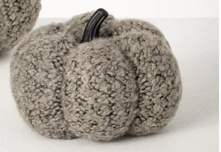 Small Neutral Dark Gray Boucle Pumpkin