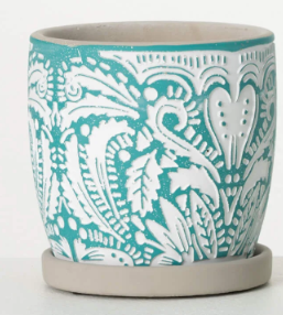 Teal Textured Mini Pot