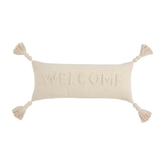 Welcome Tufted Lumbar Pillow