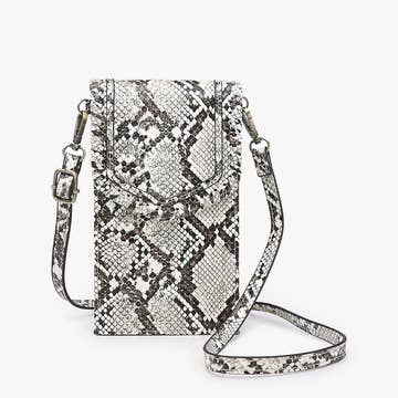 Black & White Python Carter RFID Touch Screen Crossbody