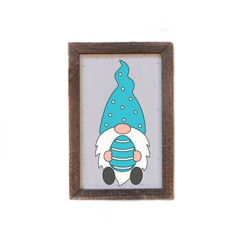 Blue Easter Gnome Sign