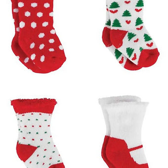 Newborn Girl Christmas Sock