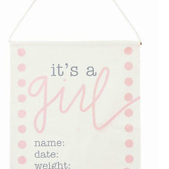 New Baby Girl Canvas Sign