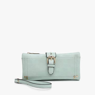 Seafoam Cadence Buckle Wallet Clutch