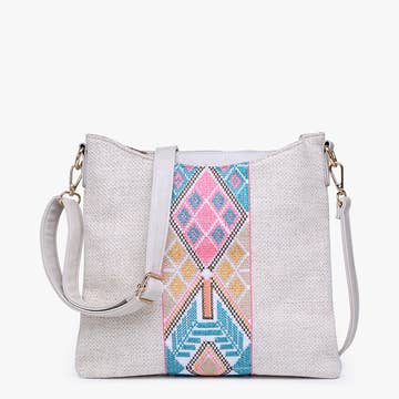 Pink & Mint Emma Tribal Three Compartment Crossbody