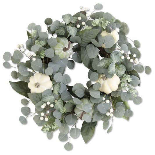Cream Pumpkin Eucalyptus Wreath