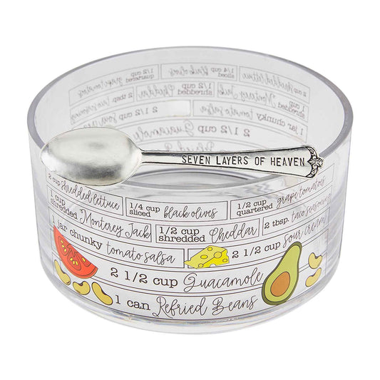 Seven Layer Recipe Dip Bowl Set