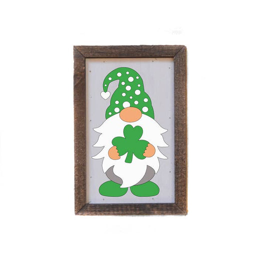 Green Shamrock Gnome Sign