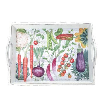 Veggie Garden Wood Tray