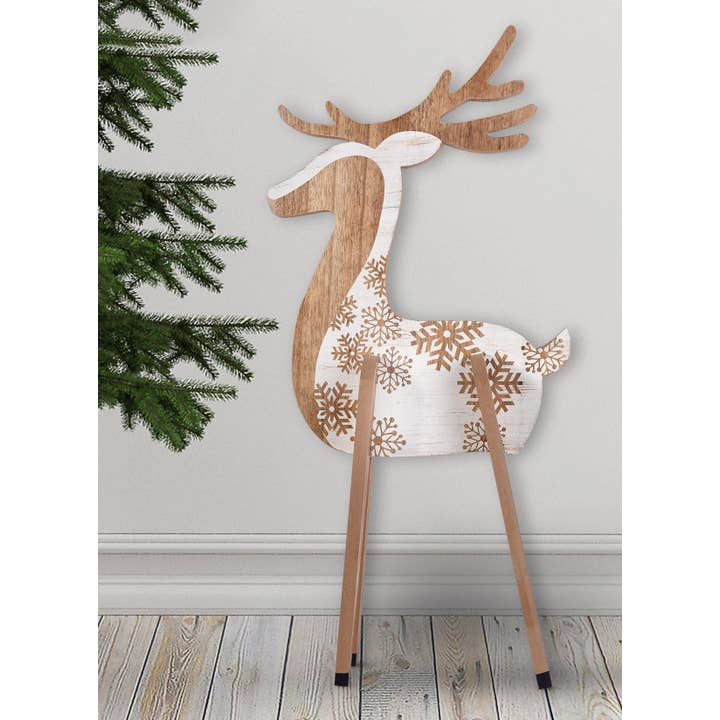 Wood Standing Reindeer