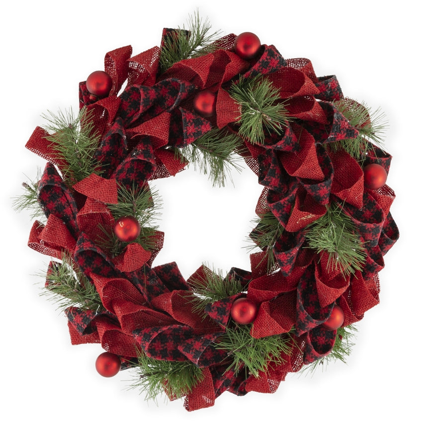 16 Inch Buffalo Plaid Wreath