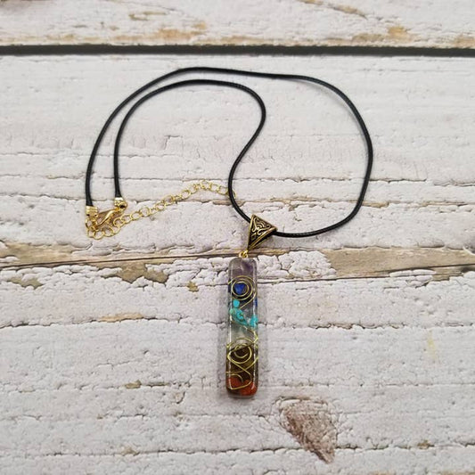 Colorful Tone Natural Chakra Pendant Necklace