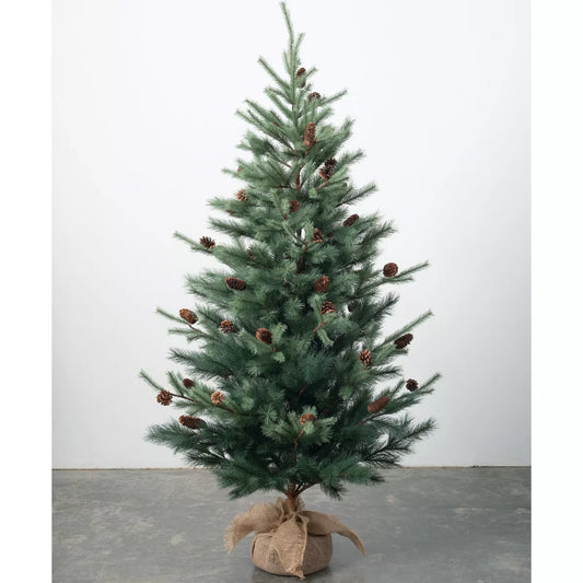 6 Foot Artificial Mix Burlap Tree