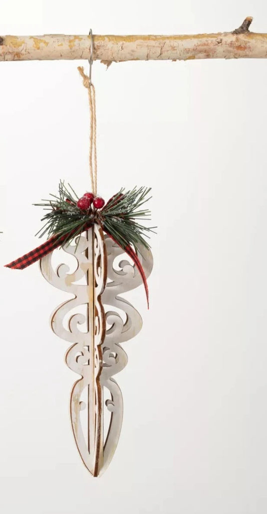 Wood Cutout Finial Ornament