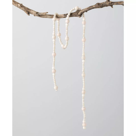 White Wood Bead Garland