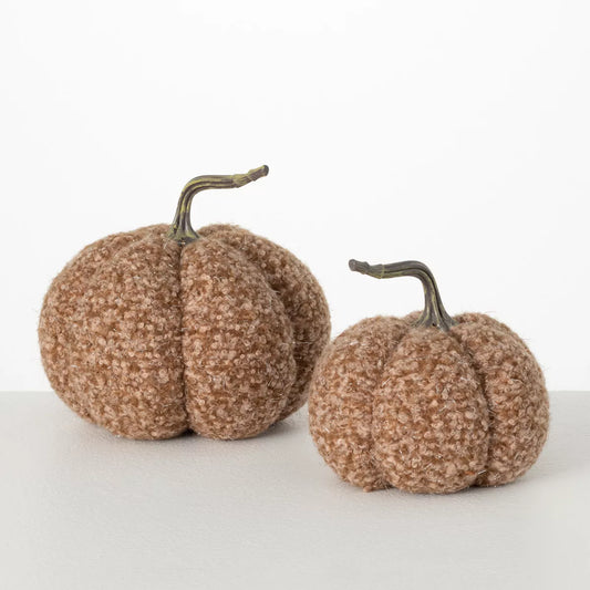 Large Caramel Boucle Pumpkin