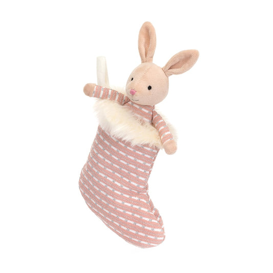 Pink Shimmer Stocking Bunny Plush Toy