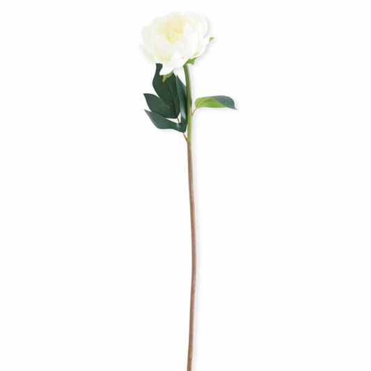 White Real Touch Peony Stem