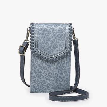 Classic Blue Cheetah Carter RFID Touch Screen Crossbody