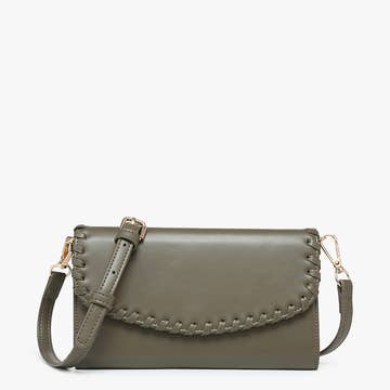 Dark Olive Kyle Whipstitch Crossbody with Wallet