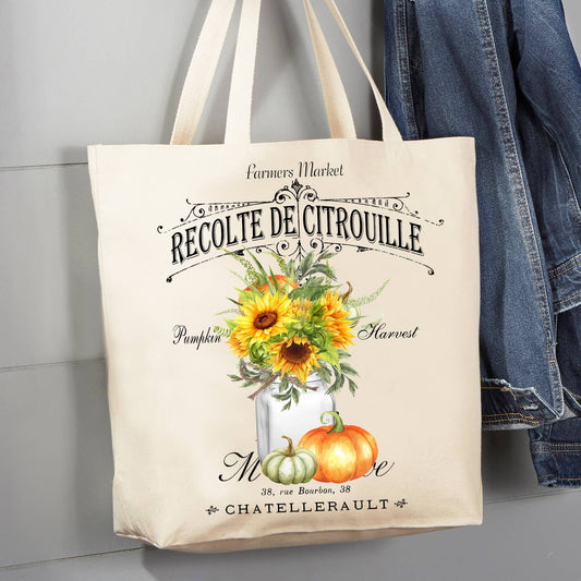 Pumpkin Autumn Harvest Paris Tote Bag