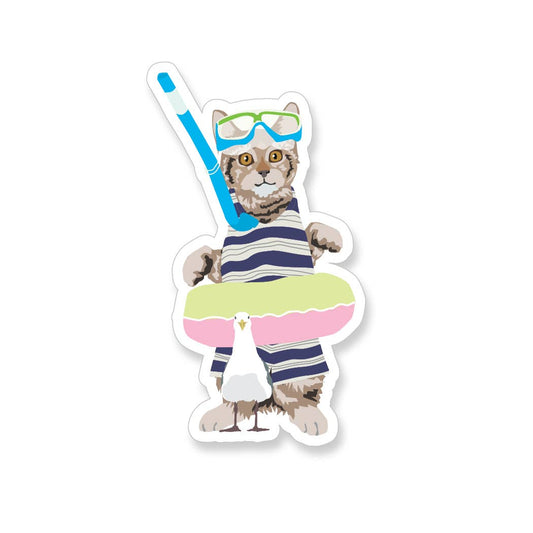 Summer Tiger Cat Sticker