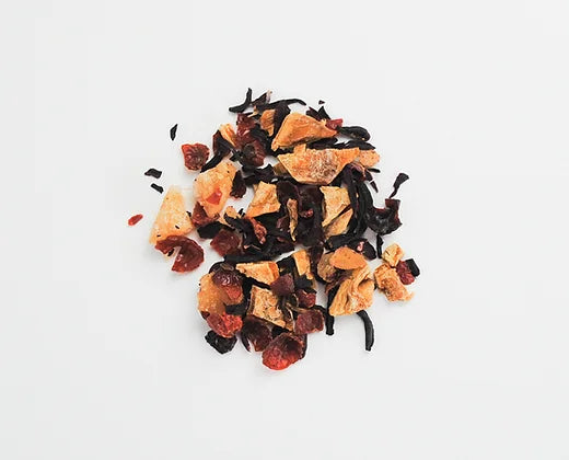 Chicory Tea Co.'s Mango Hibiscus view from top in loose leaf form