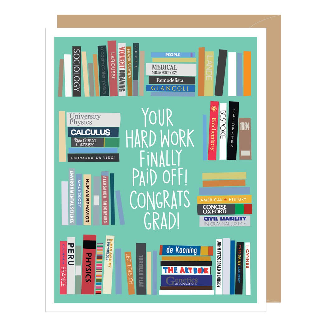 Bookshelf Graduation Card