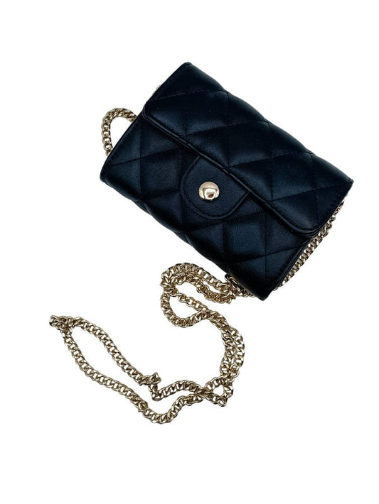 Black Quilted Crossbody Clutch