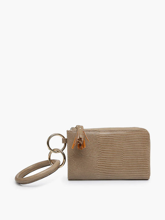 Pale Taupe Liv Lizard Bangle Wristlet