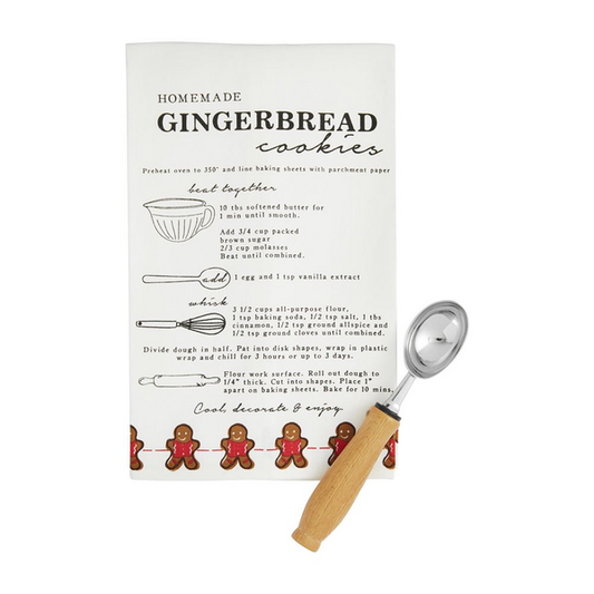 Gingerbread Cookie Recipe Towel & Scoop Set